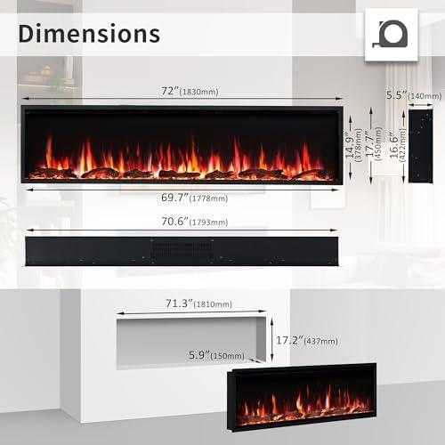 Discovering the PuraFlame⁣ Herman 72 ‍Inch: A Smart Fireplace Experience